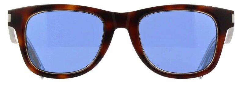 Saint Laurent SL 51 RIM 008 Havana/Blue Square Full-Rim Unisex Sunglasses