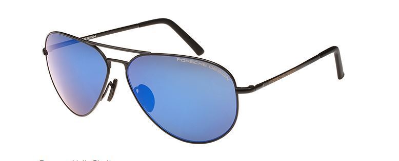 NEW Porsche Design P 8508 P Matte Black/Blue Mirror Sunglasses