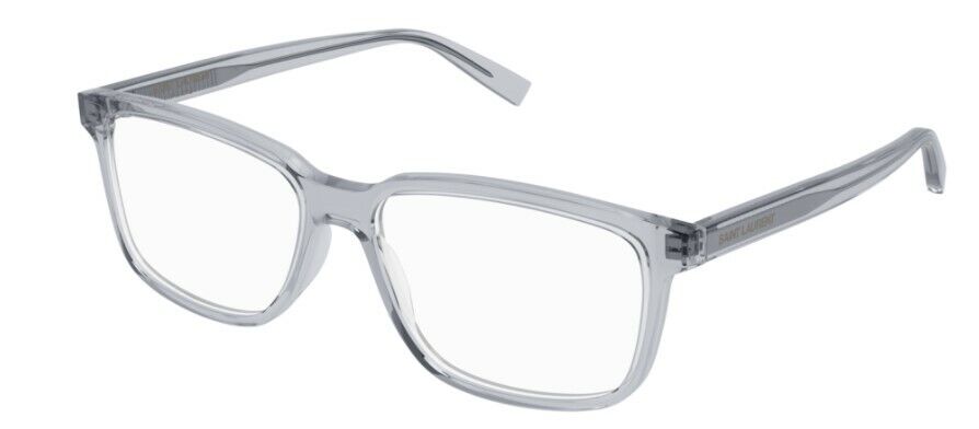 Saint Laurent SL 458 007 Transparent Grey Full-Rim Rectangle Unisex Eyeglasses