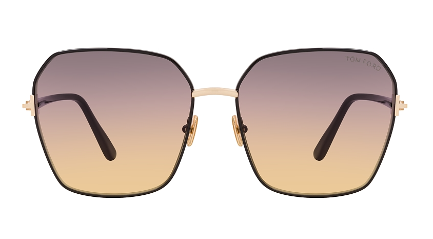 Tom Ford FT 0839 Claudia 01B Rose Gold Black/Lilac To Sand Sunglasses