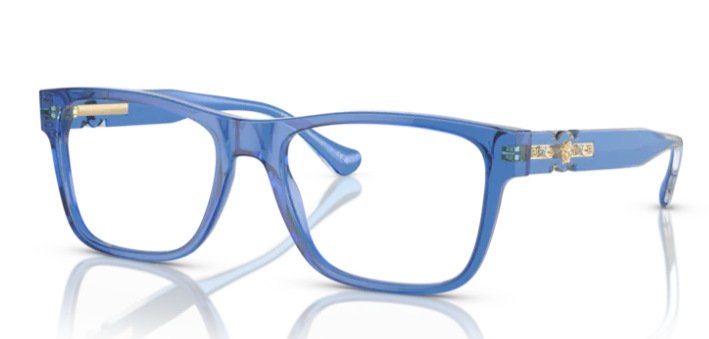 Versace 0VE3303 5415 Transparent blue 53mm Rectangular Men's Eyeglasses