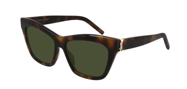 Saint Laurent SL M79 002 Havana/Green Cat-Eye Women's Sunglasses