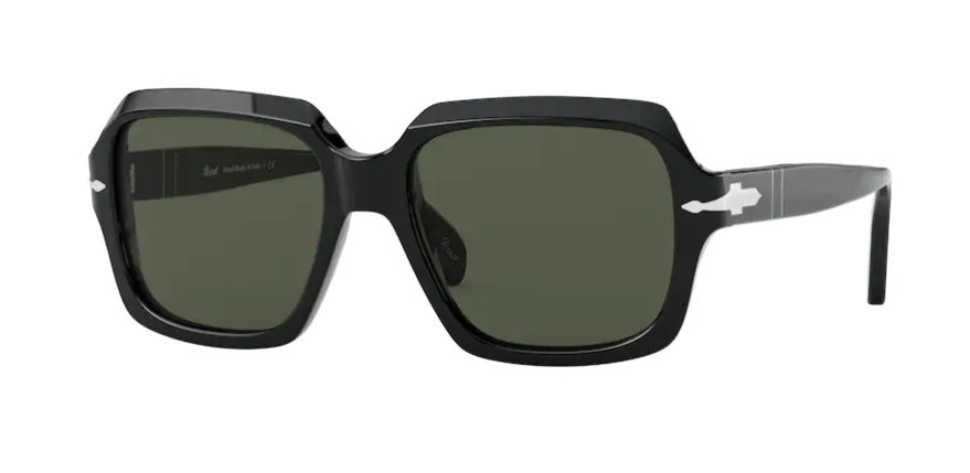 Persol 0PO 0581S 95/31 Black/Green Square Unisex Sunglasses
