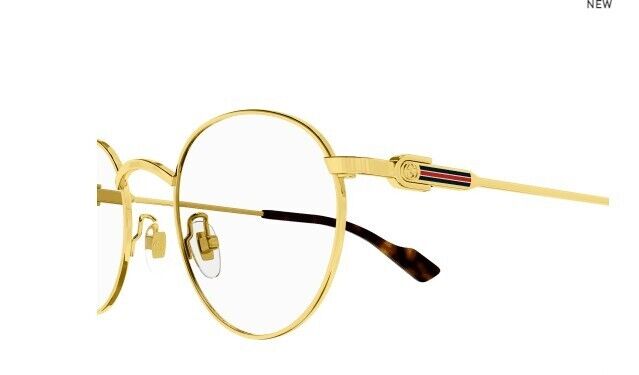 Gucci GG1222O 002 Gold Round Men's Eyeglasses
