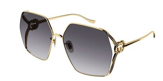 Gucci GG1322SA 001 Gold/Grey Oversized Gradient Square Women's Sunglasses