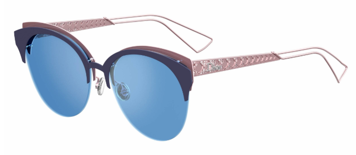 Christian Dior DioramaClub 0FBX/A4 Matte Blue/Pink Mirrored Sunglasses