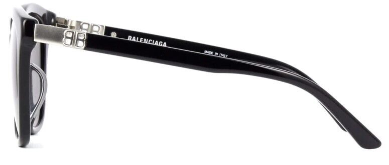 Balenciaga BB0183SA 001 Black/Grey Round Full-Rim Women's Sunglasses