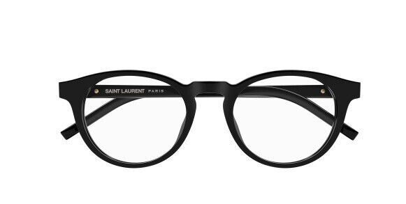 Saint Laurent SL M122/F-001 Black/Transparent Round Women's Eyeglasses