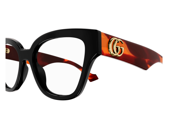 Gucci GG1424O 007 Black Havana Square Women's Eyeglasses