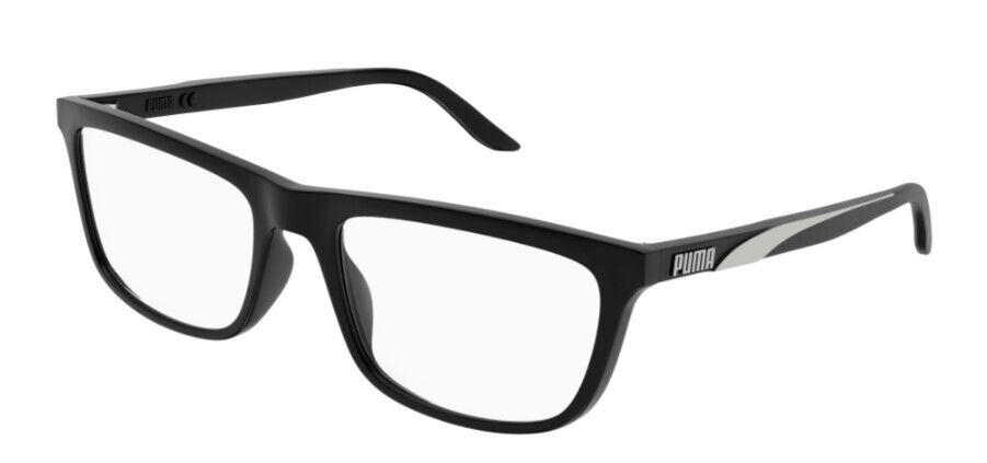 Puma PU0347O 001 Black-Black Rectangular Full-Rim Unisex Eyeglasses