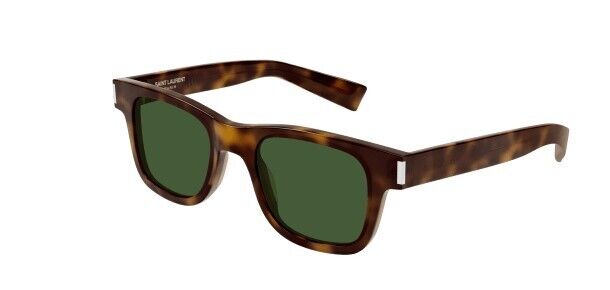 Saint Laurent SL 564 007 Havana/Green Square Unisex Sunglasses