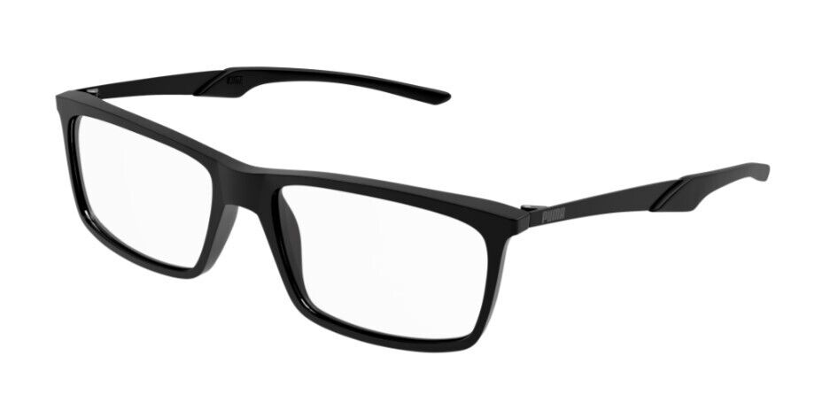 Puma PU0357O 001 Black-Black Rectangular Full-Rim Unisex Eyeglasses