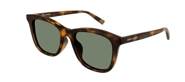 Saint Laurent SL 587/K 002 Havana/Green Square Unisex Sunglasses