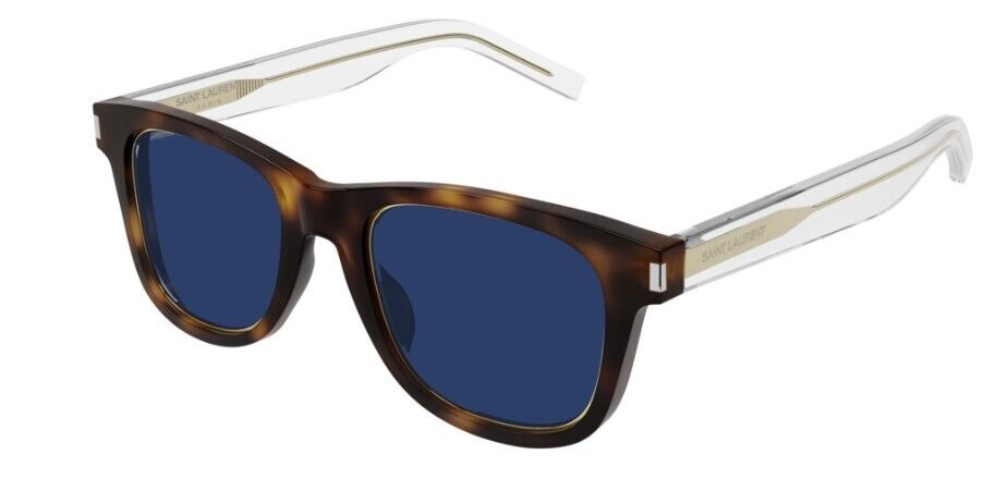 Saint Laurent SL 51 RIM 008 Havana/Blue Square Full-Rim Unisex Sunglasses
