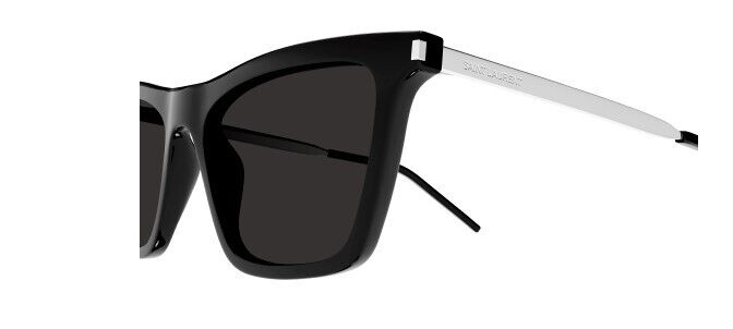 Saint Laurent SL 511 001 Black-Silver/Black Square Women's Sunglasses