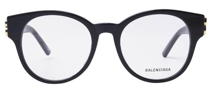 Balenciaga BB0173O 001 Black/Black Round Full-Rim Women's Eyeglasses