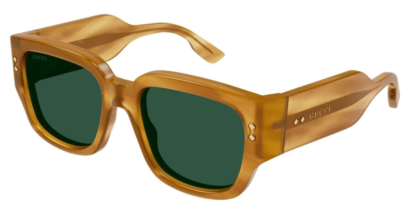 Gucci GG1261S 004 Havana/Green Square Men's Sunglasses