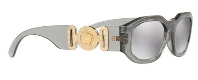 Versace VE4361 311/6G Transparent Grey/Silver Mirrored Men's Sunglasses