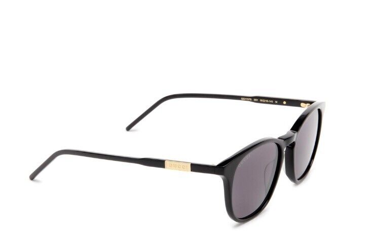 Gucci GG1157S 001 Black/Grey Round Men's Sunglasses