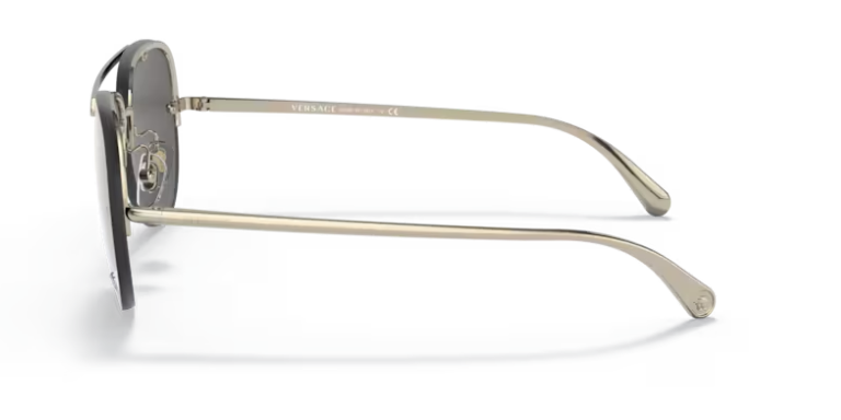 Versace 0VE2231 12526G Pale Gold/Grey Mirrored 60 mm Oval Women's Sunglasses