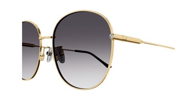 Gucci GG 1416SK 001 Gold/Grey Round Oversized Women's Sunglasses