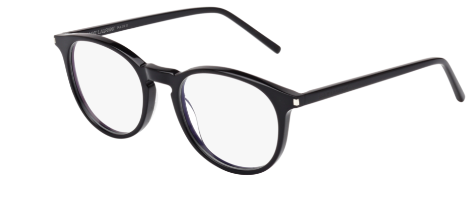 Saint Laurent SL 106 001 Black Round Unisex Eyeglasses
