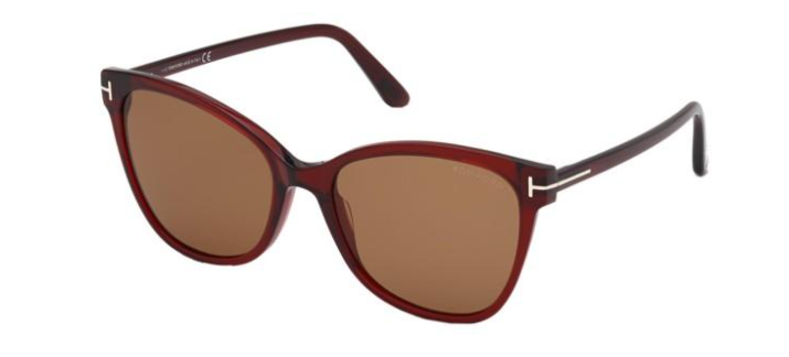 Tom Ford FT 0844 Ani 68E Transparent Burgundy/Brown Women's Sunglasses