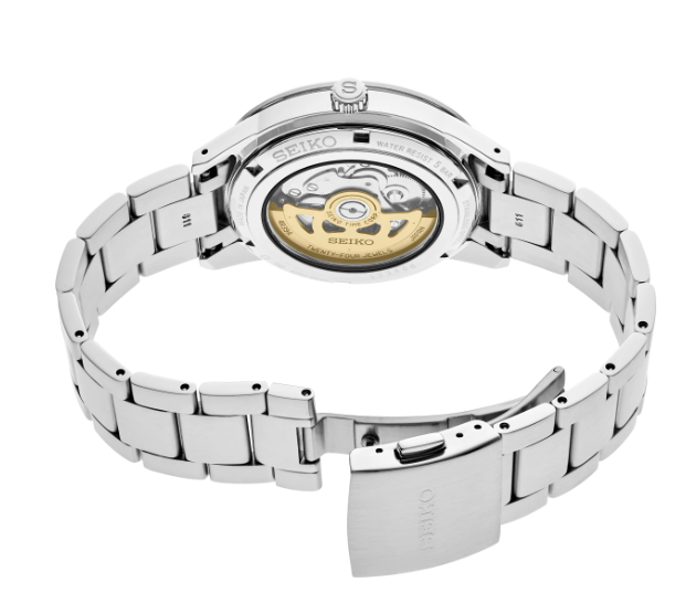Seiko Presage Black Dial Stainless Steel Bracelet Round Men's Watch SSA425
