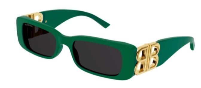 Balenciaga BB 0096S-006 Green/Gray Rectangle Women's Sunglasses