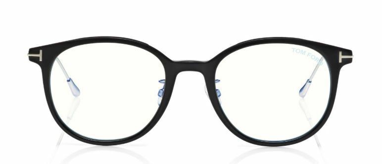 Tom Ford FT 5644-D-B 001 Black Palladium/Blue Block Men's Eyeglasses