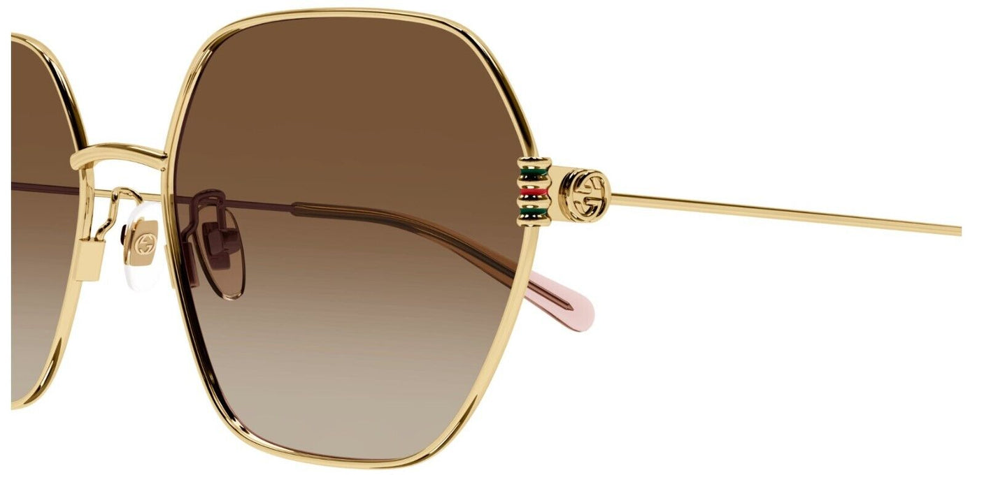 Gucci GG1285SA 002 Gold/Brown Gradient Oversize Square Women's Sunglasses