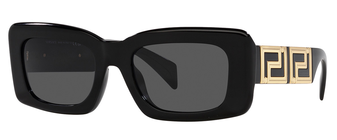 Versace VE4444U GB1/87 Black/Dark Grey Rectangular Women's Sunglasses