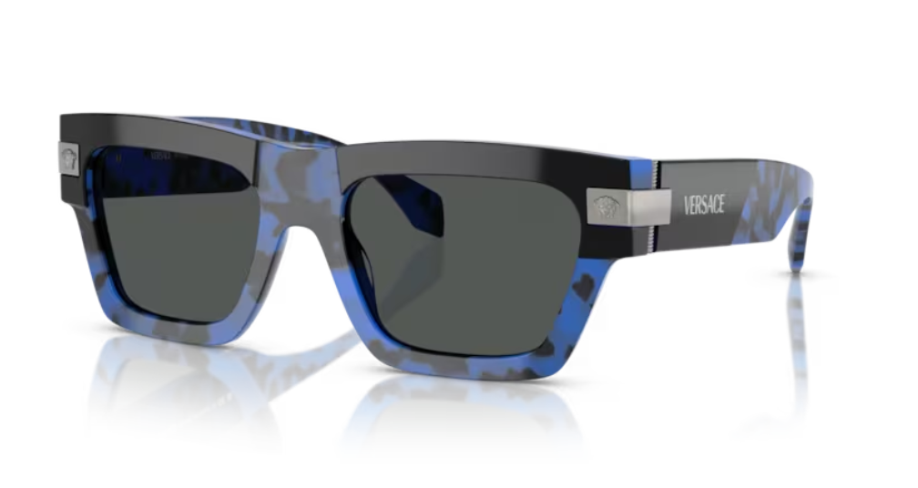 Versace VE4464F 545887 Havana blue/Dark Grey Rectangular 55mm Women's Sunglasses