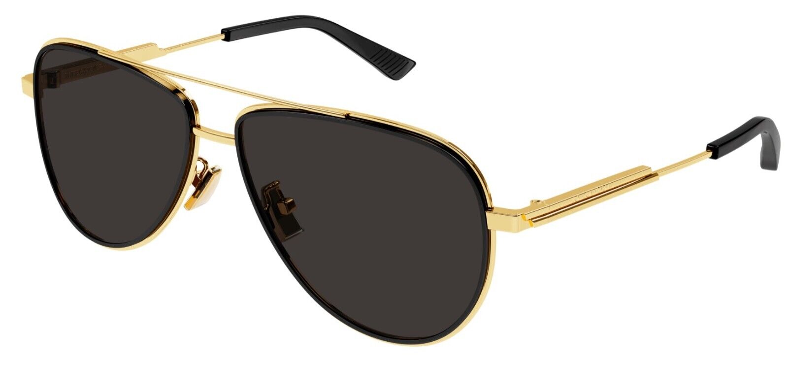 Bottega Veneta BV1240S 001 Gold/Grey Oval Men's Sunglasses