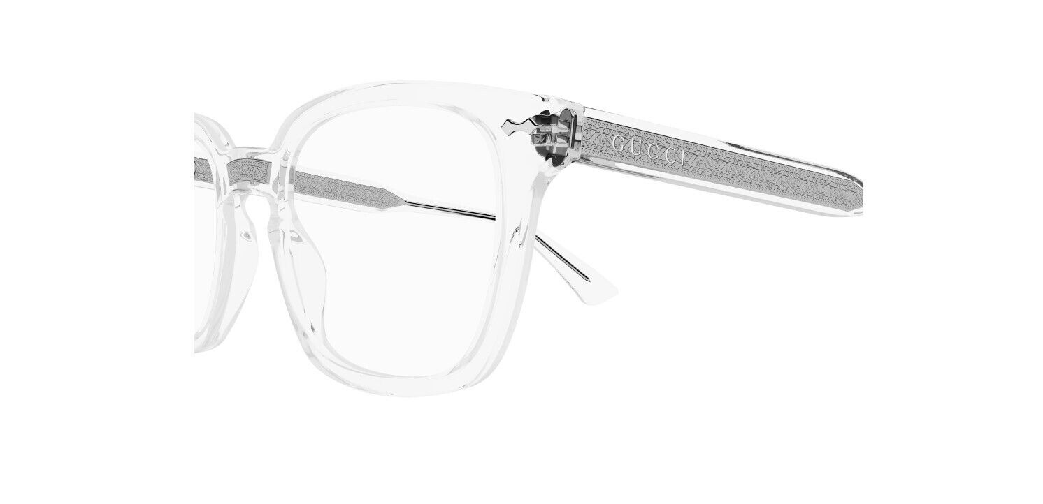 Gucci GG0184O 012 Crystal Square Unisex Eyeglasses