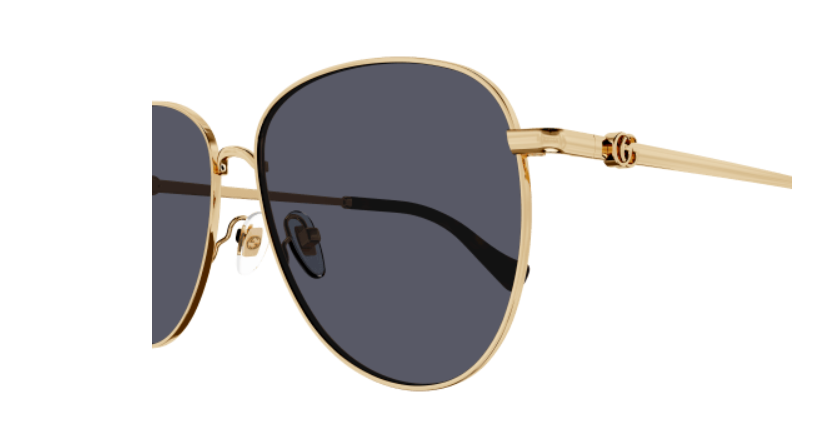 Gucci GG1419S 001 Gold/Grey  Oval Women's Sunglasses