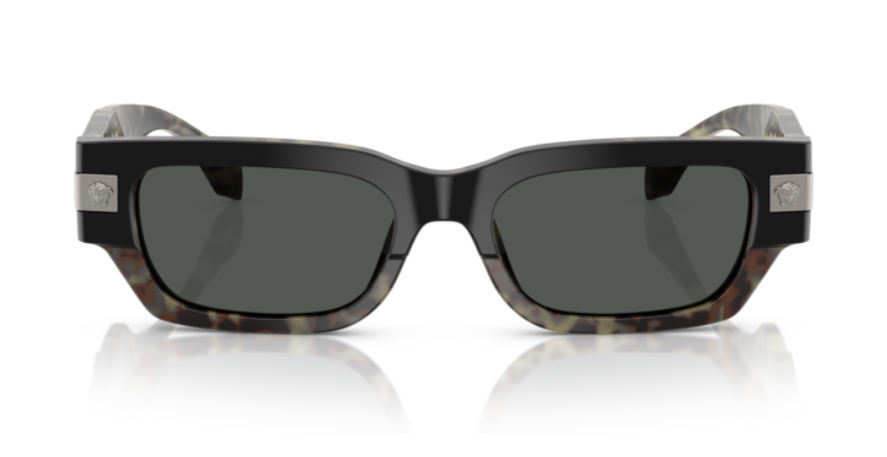 Versace VE4465F 545687 Black-Havana/Dark Grey Rectangular Women's Sunglasses