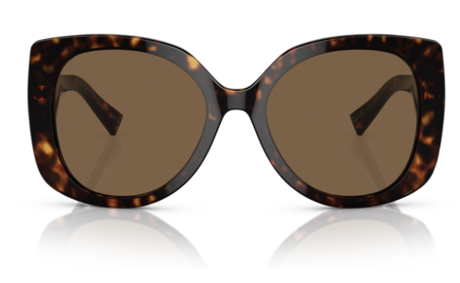 Versace 0VE4387 108/73 Havana/Dark Brown Rectangular Women's Sunglasses