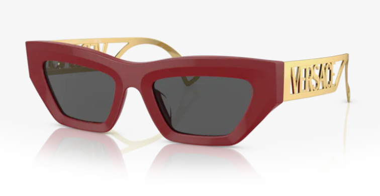 Versace 0VE4432U 538887 Red Dark grey Square Women's Sunglasses