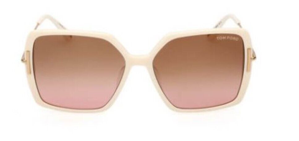 Tom Ford FT1039 Joanna 25F Shiny Ivory/Amber Butterfly Women's Sunglasses