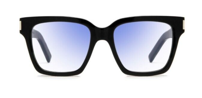 Saint Laurent SL507 009 Black Transparent Rectangular Unisex Sunglasses