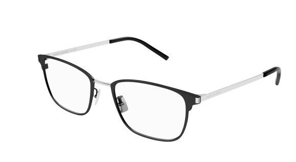 Saint Laurent SL 585 002 Black-Silver Rectangular Men's Eyeglasses