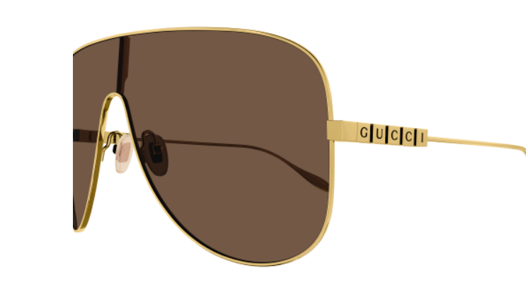 Gucci GG1436S 002 Gold/Brown Oversized Square Women's Sunglasses
