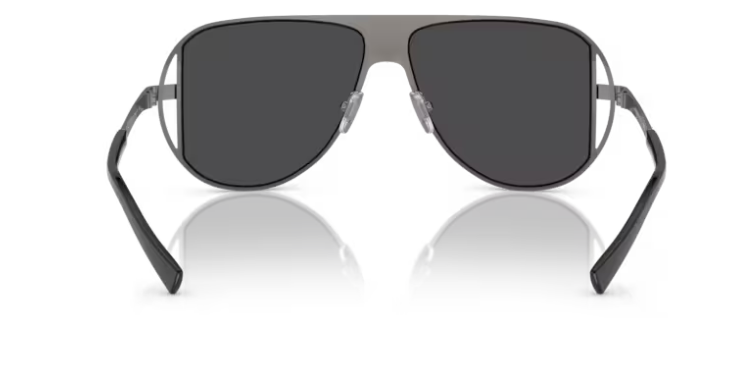 Versace 0VE2212 10016G Gunmetal/Grey Mirrored Silver 57mm Oval Men's Sunglasses
