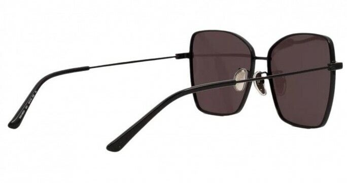 Balenciaga BB0196SA 001 Black/Grey Metal Full-Rim Square Women's Sunglasses