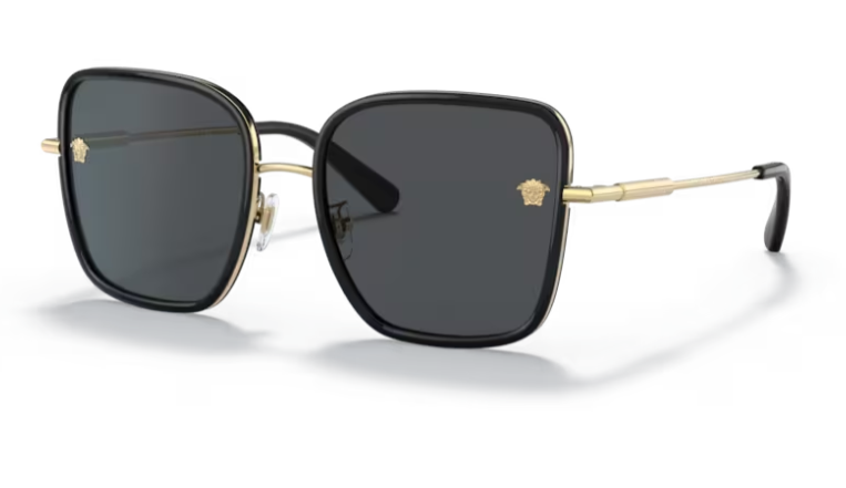 Versace 0VE2247D 143887 Black/Dark grey Square Women's Sunglasses