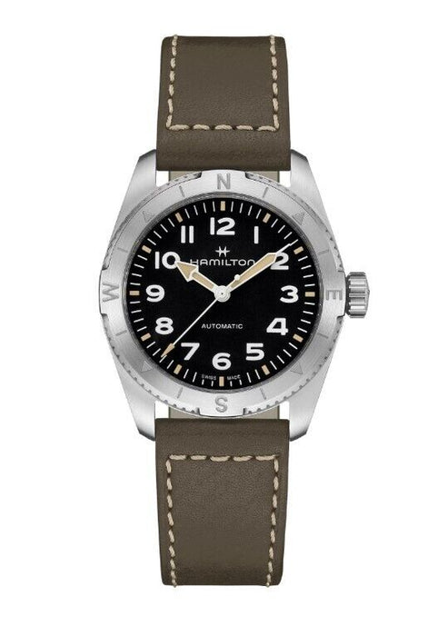 Hamilton Khaki Field Automatic Black Dial Leather Round Men's Watch H70225830