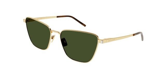 Saint Laurent SL 551 003 Gold/Green Square Women's Sunglasses