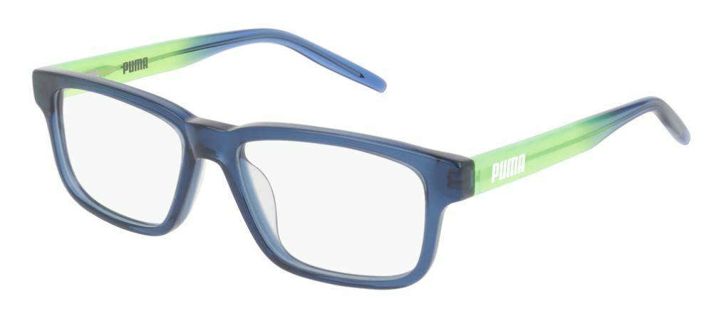 Puma PJ 0046O 003 Blue Green Rectangle Kids Eyeglasses