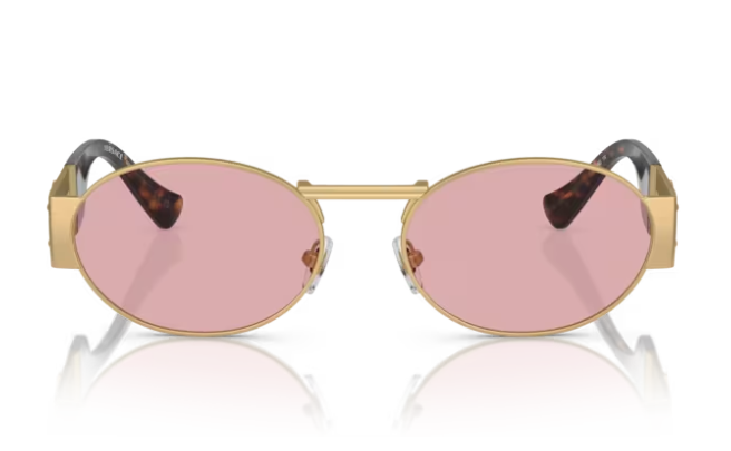 Versace VE2264 100284 Pink / Matte Gold Oval Women's Sunglasses